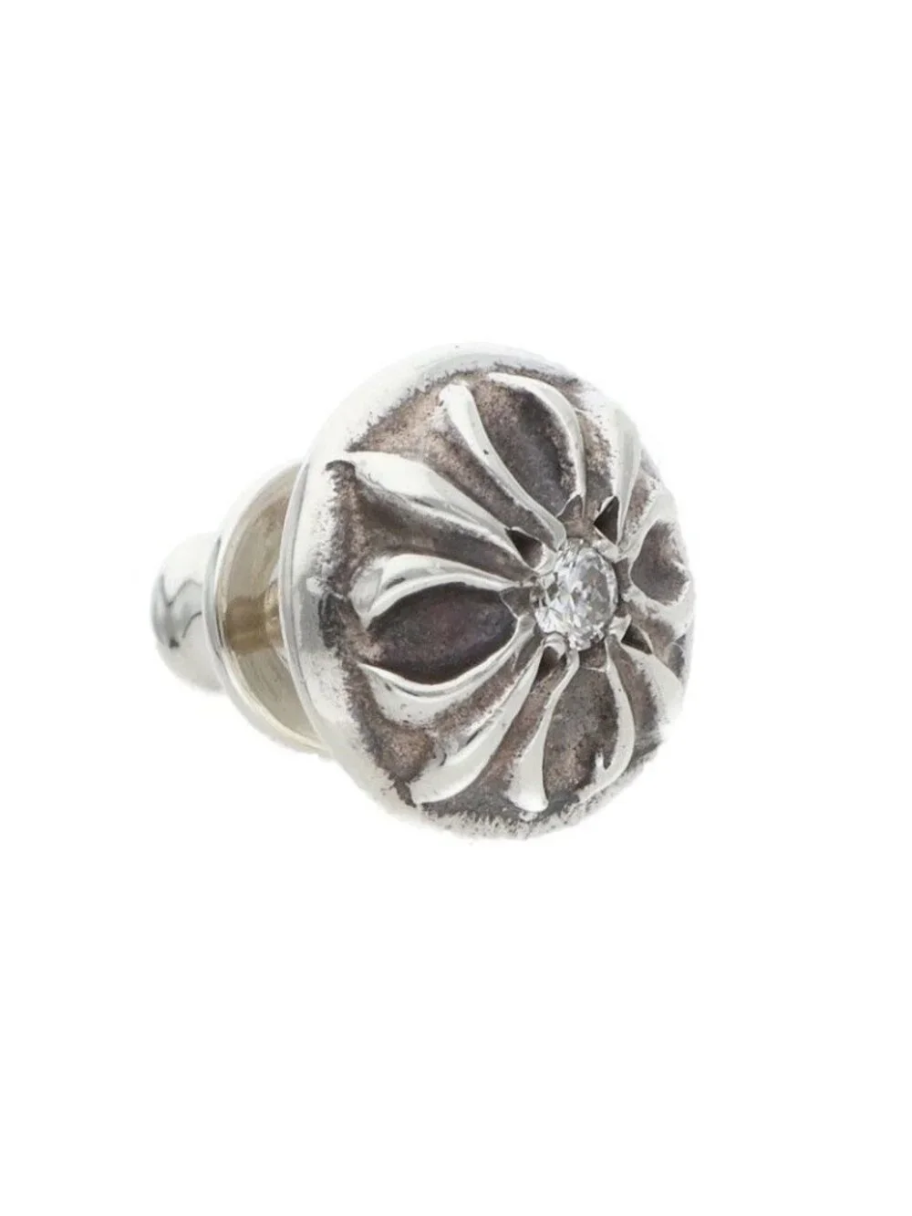 Chrome Hearts Stud Crsbll Dia Cross Ball Silver Single Earring